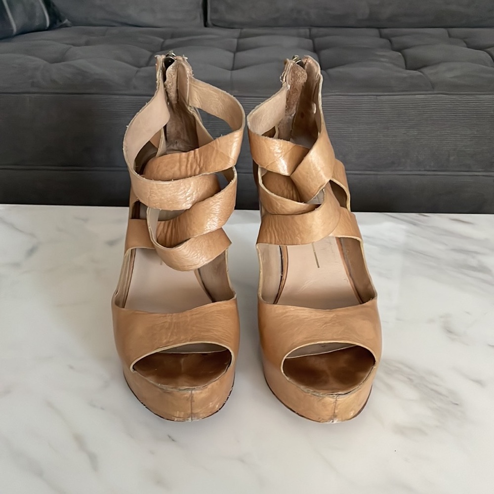 Dolce Vita nude sandal wedges - Picture 3 of 4